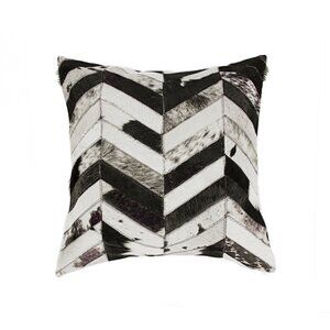 Natural Home Decor Torino Chevron Cowhide Pillow | 1-Piece | Black & natural
